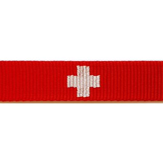 Schweizer Band, rot mit weißen Kreuzen