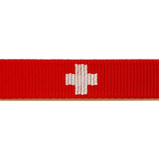 Schweizer Band, rot mit weißen Kreuzen