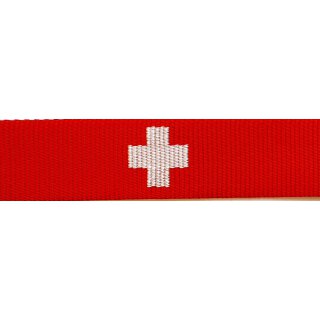 Schweizer Band rot mit weißen Kreuz