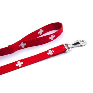 Schweizer Band,rot mit weißen Kreuzen